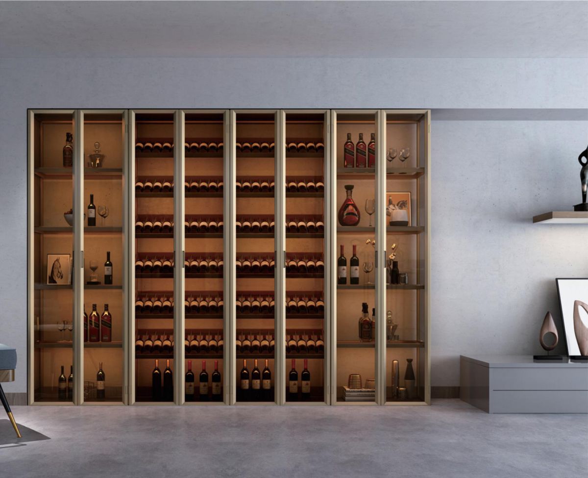 KH754C-KHM059 Transparent Glass Wine Cabinet – A Stylish and Secure Addition to Modern Interiors